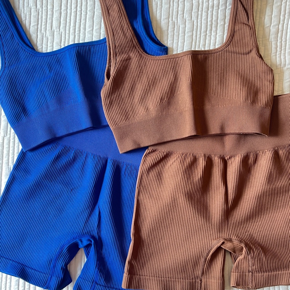 Amazon Blue and Brown Sports Bras Collection